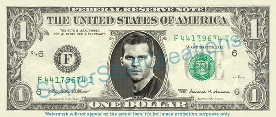 Tom Brady $2 Dollar bill Mint real