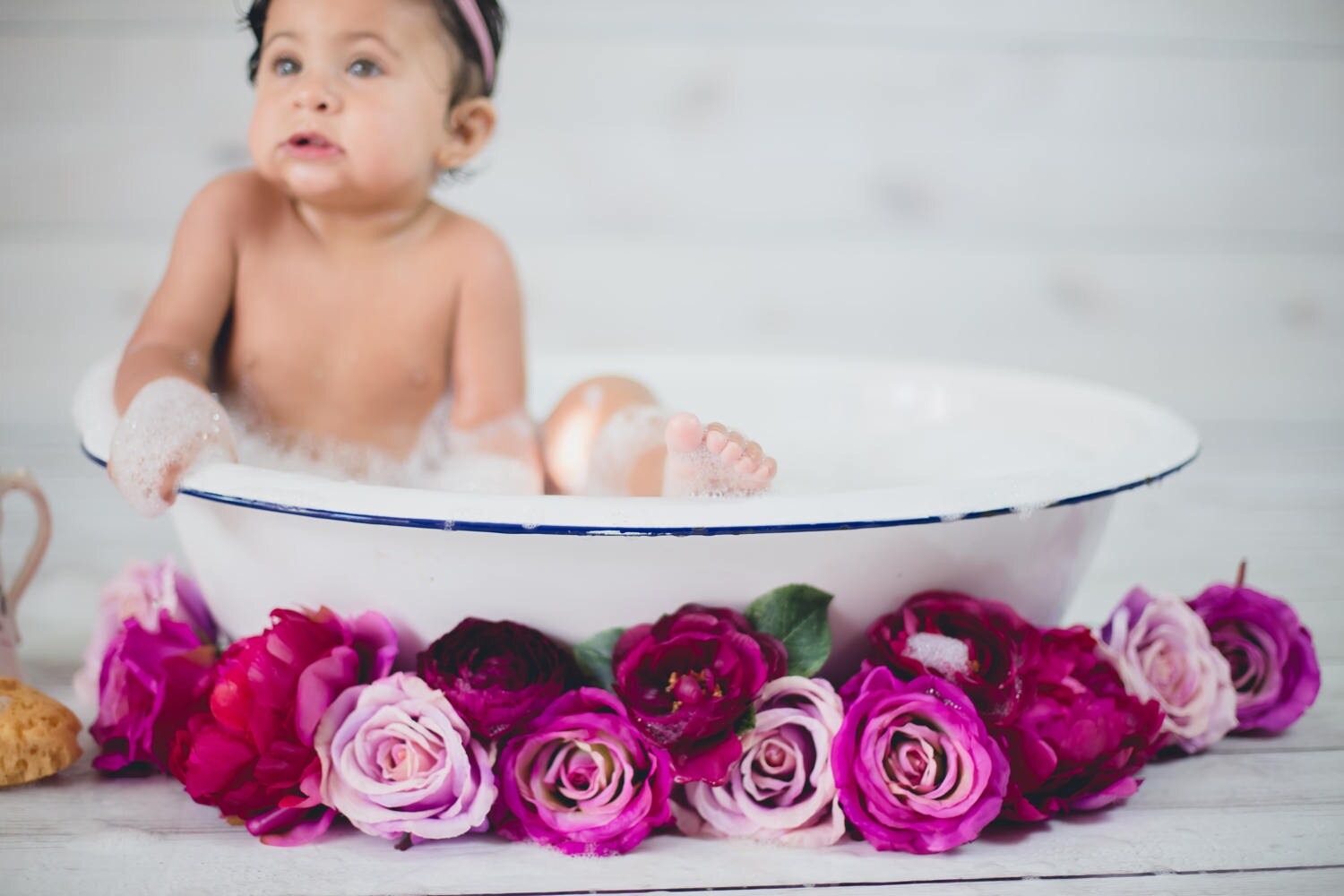 Tina de baño Vintage fondo Digital con flores de color púrpura | Etsy