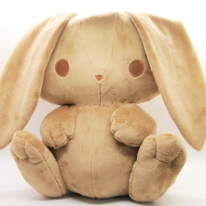 READY TO SHIP - Chocolate Bunny Plush with Strawberries - Chocolate Covered Strawberries Bunny Plush