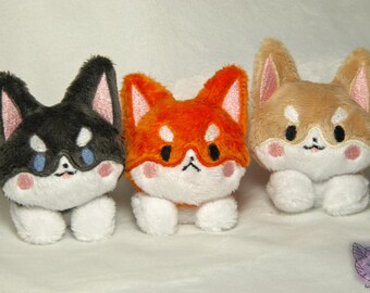 Corgi Beanie Pups - 3.5in OR 5in Beanie Plush - Realistic Colors - Choose Color and Facial Expression