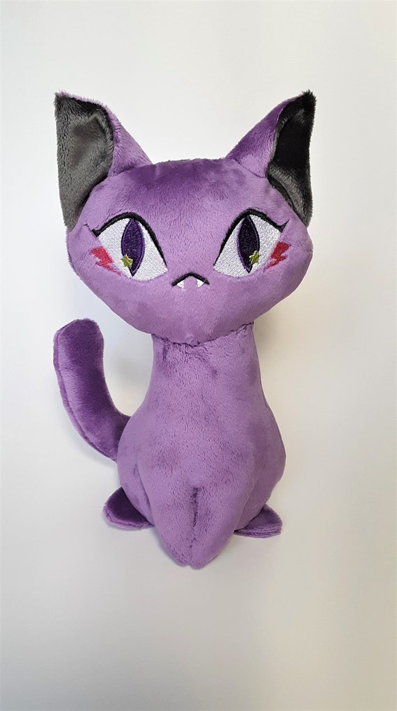 purple stuffed cat