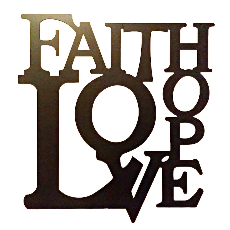 Hope Faith Love Wall Art Laser Cut Metal Inspirational Words | Etsy