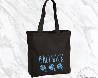 Ballsack Luxury 100% Cotton Maxi Tote Bag for Knitters, Crocheters & Yarn Lovers!