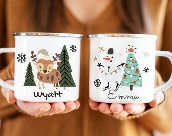 Weihnachtsgeschenke personalisiert, Kinder heißer Kakao-Weihnachtsbecher, Heiße Schokoladentasse für Kinder, Weihnachtstassen, Kindertassen, Weihnachtsgeschenke