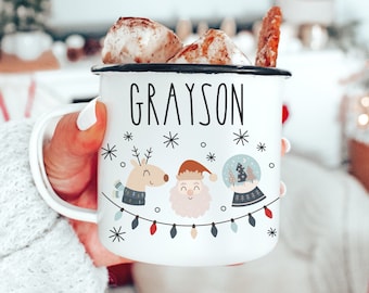 Gifts for kids, Kids hot Cocoa Christmas Mug, Childrens Hot Chocolate Cup Personalized, Kids mugs, Kids cups, Christmas eve gifts