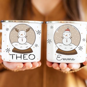 Kids hot Cocoa Christmas Mug, Childrens Hot Chocolate Cup Personalized, Kids mugs, Kids cups, Christmas eve gifts, boy and girl cups image 3