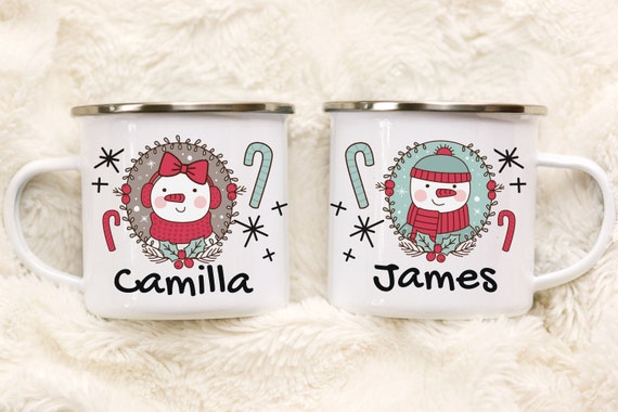 Kids Hot Cocoa Christmas Mug, Childrens Hot Chocolate Cup Personalized, Kids  Mugs, Kids Cups, Christmas Eve Gifts, Boy and Girl Cups 