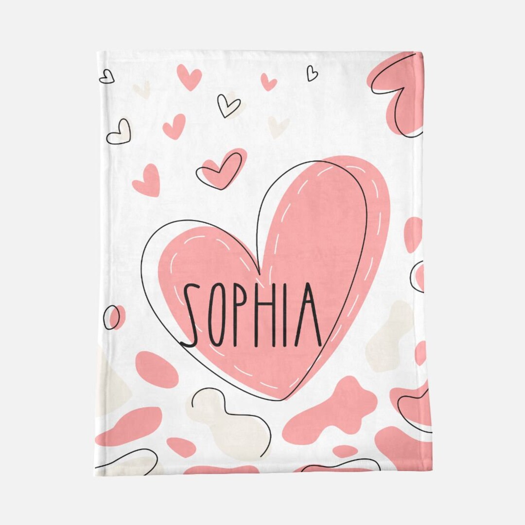 Kids Valentines Blanket Personalized Kids Blanket Valentines Etsy