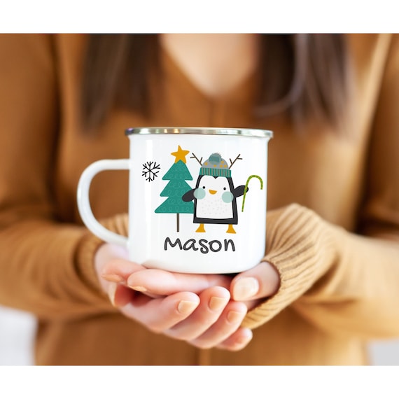 Kids Hot Cocoa Christmas Mug, Childrens Hot Chocolate Cup