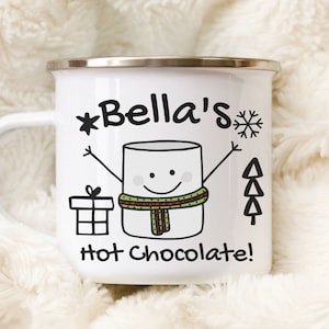 Kids hot Cocoa Christmas Mug, Childrens Hot Chocolate Cup Personalized, Kids mugs, Kids cups, Christmas eve gifts, boy and girl cups