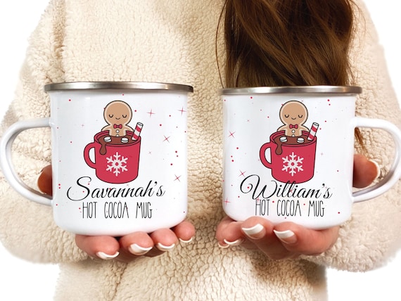 Kids Hot Cocoa Christmas Mug, Childrens Hot Chocolate Cup Personalized, Kids  Mugs, Kids Cups, Christmas Eve Gifts, Boy and Girl Cups 