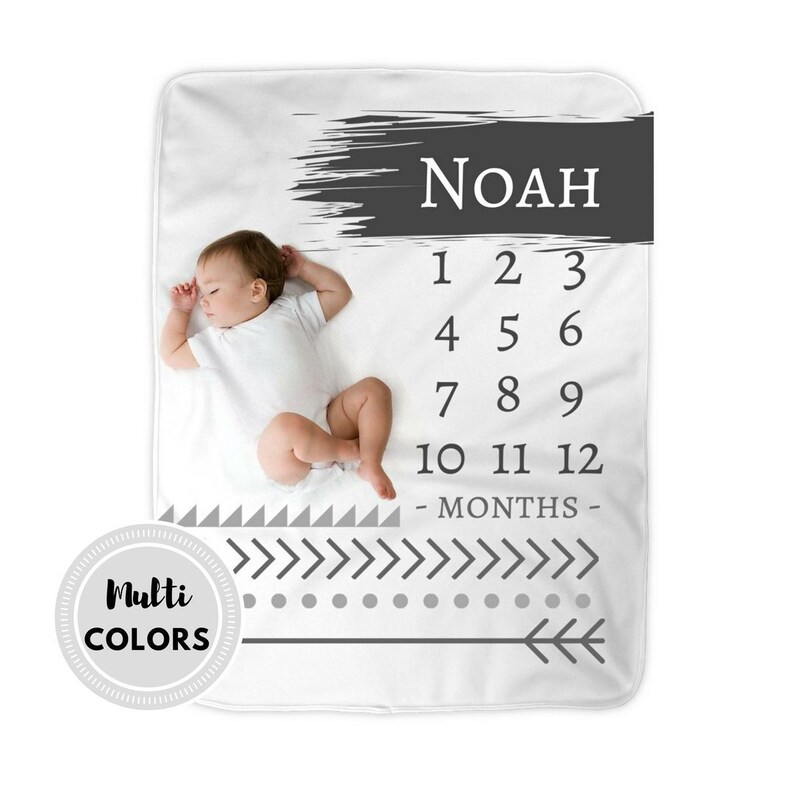 Baby Boy Milestone Blanket Boy Milestone Blanket Baby Etsy