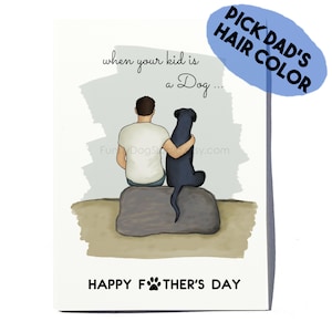 Father&#39;s Day card; Dog dad card; Labrador Dad card; black lab card;