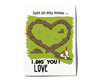 Basset Hound Valentine's Day card; Basset Hound Valentine card; Funny Basset card; funny dog Valentines card; by FunnyDogStudio