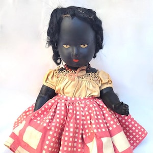 Vintage 1950s Black African American Plastic 9” Doll Made in