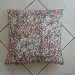 William Morris Golden Lily Minor Cushion Cover Only 40cm/15.5&quot; Square High Quality Linen Cotton Mix Upholstery Fabric
