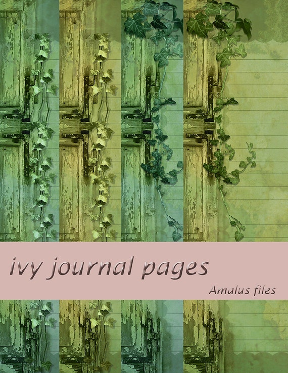 Printable ivy journal page scrapbook paper letter paper | Etsy