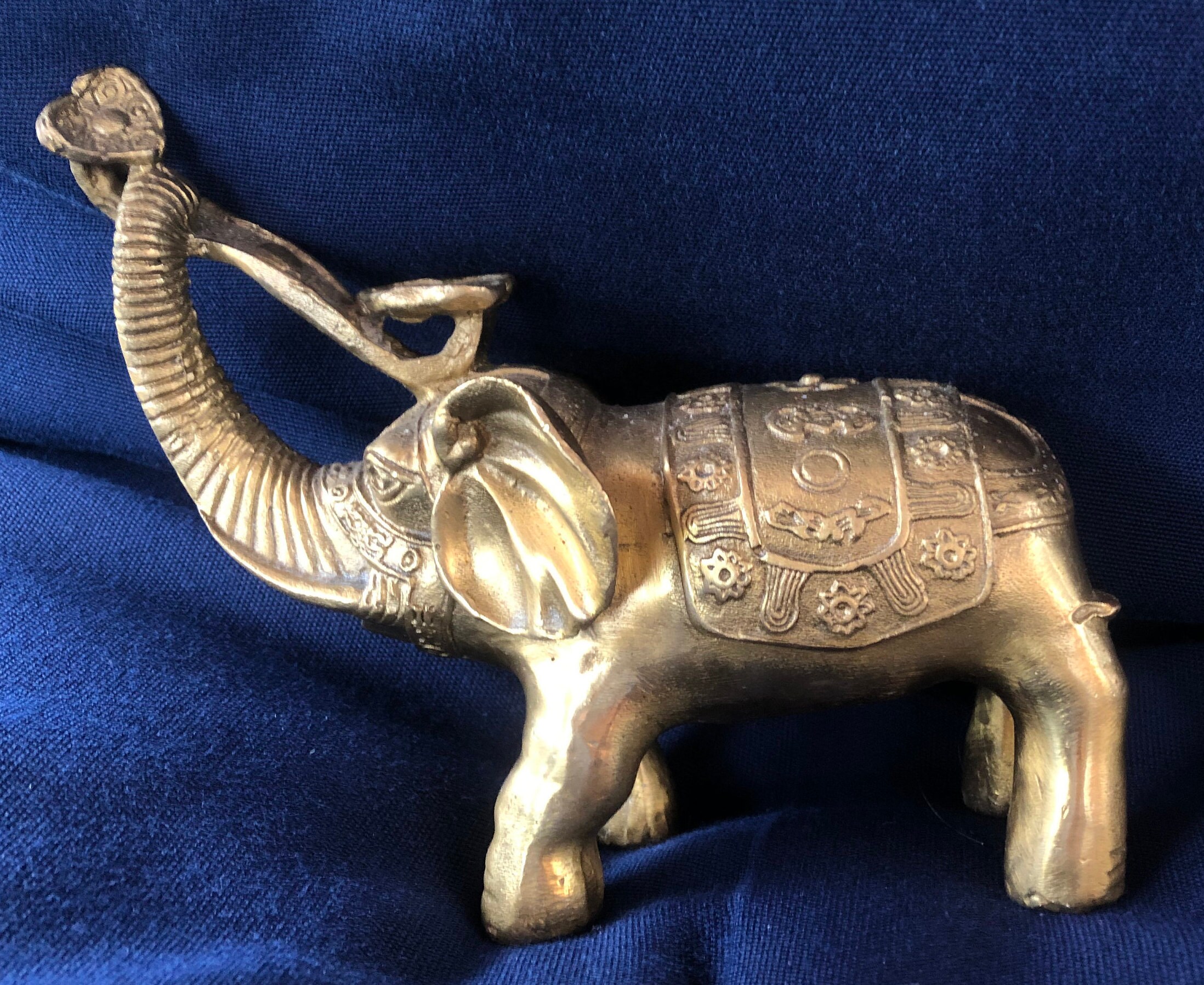 Solid Brass Elephant Figurine Feng Shui Statue Home Decor Etsy