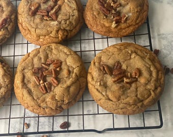 Butter Pecan Cookies – Soft & Chewy Cookies with Toasted Pecans – Homemade Small Batch Cookies – Southern Style Cookies – Fresh Baked Gift B