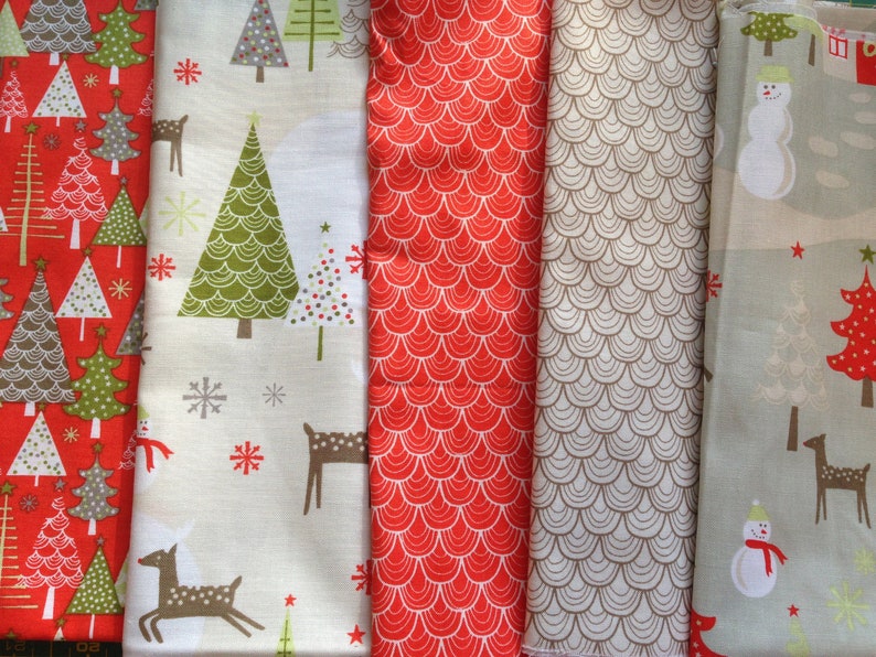 Fat Quarter Merry Little Christmas Snowmen Cotton Quilting Fabric Riley Blake