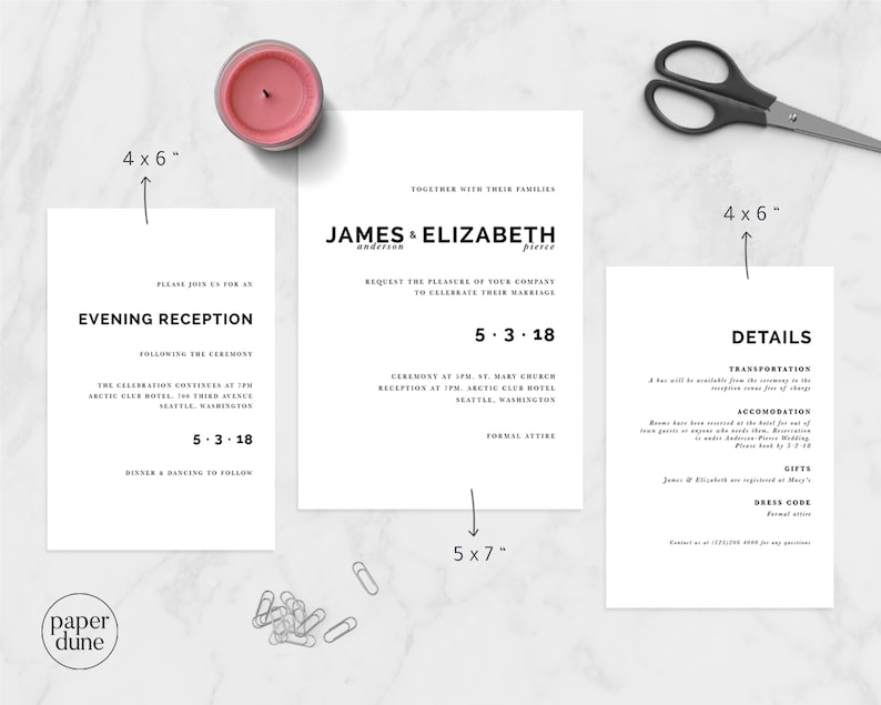 Wedding Suite,Black /& White,Save The Date Minimal Wedding Printable Wedding Invitation Minimal Wedding Invitation Set Wedding Stationery