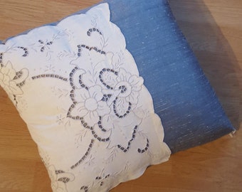 Handmade cushion cover using vintage fabric