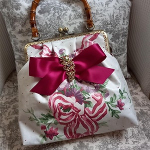 handmade retro handbag using vintage Laura Ashley fabric
