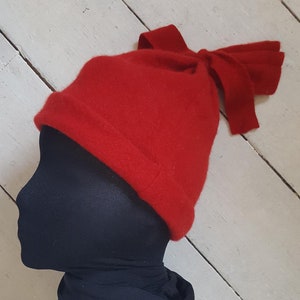 Beanie hat handmade from upcycled cashmere sweater
