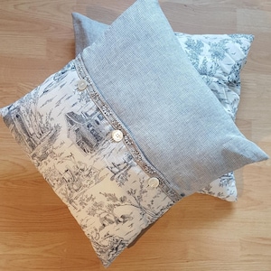 Handmade cushion cover using vintage chintz fabric