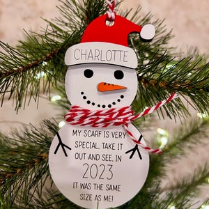 Personalized Snowman Height Ornament