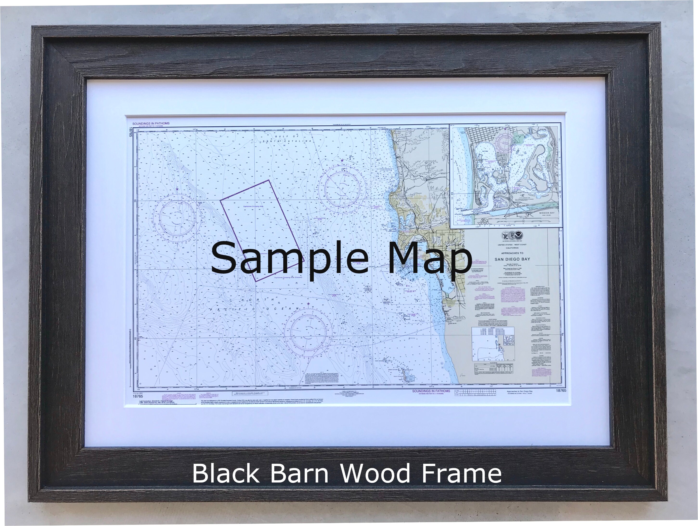 Framed Nautical Chart Chesapeake Bay Patuxent River and Etsy