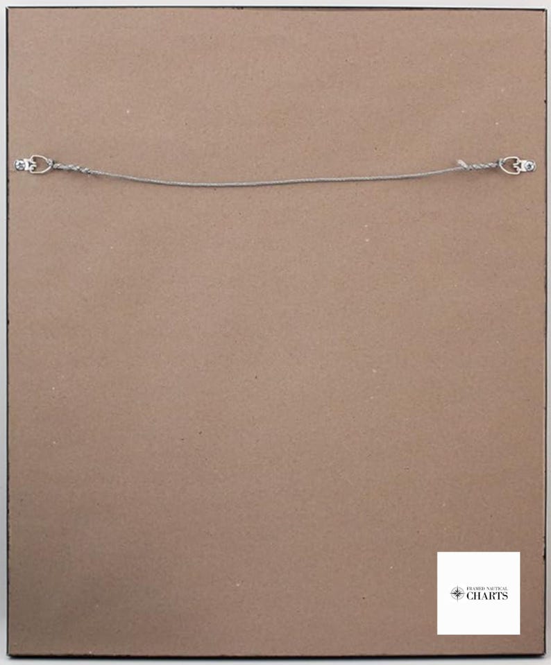 Framed Nautical Chart 13221 Narragansett Bay. NOAA 13221. Handmade in