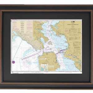 Framed Nautical Chart 18649 - Entrance to San Francisco Bay. NOAA 18649. Handmade in the USA.