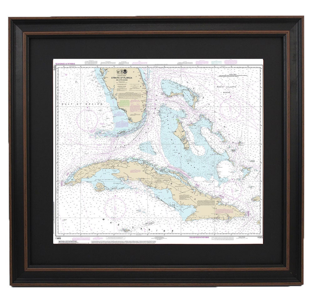 thumbnail image 2 of NOAA Nautical Chart 11013: Straits Of Florida And Approaches - 35.5"; X 43"; Traditional Paper Waterproof Chart 2 of 12