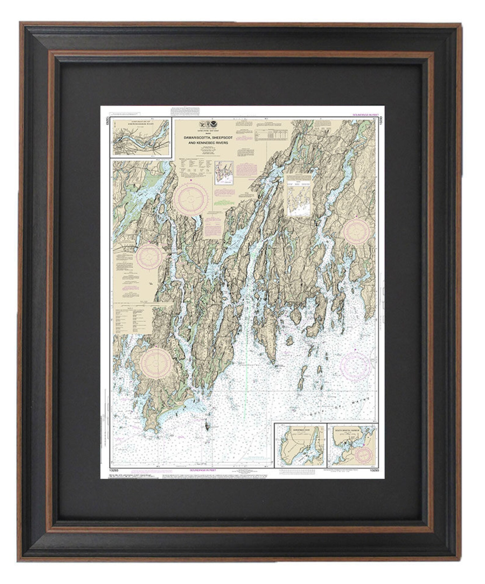 Custom Framed Nautical Charts