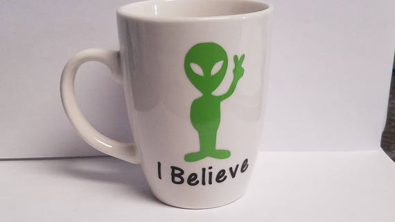 Humans Are not RealAlien Funny Coffee MugUFO Funny MugGreen Alien Head