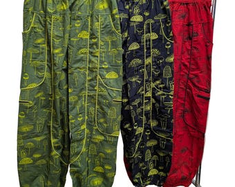 Pantalones harem con estampado de setas