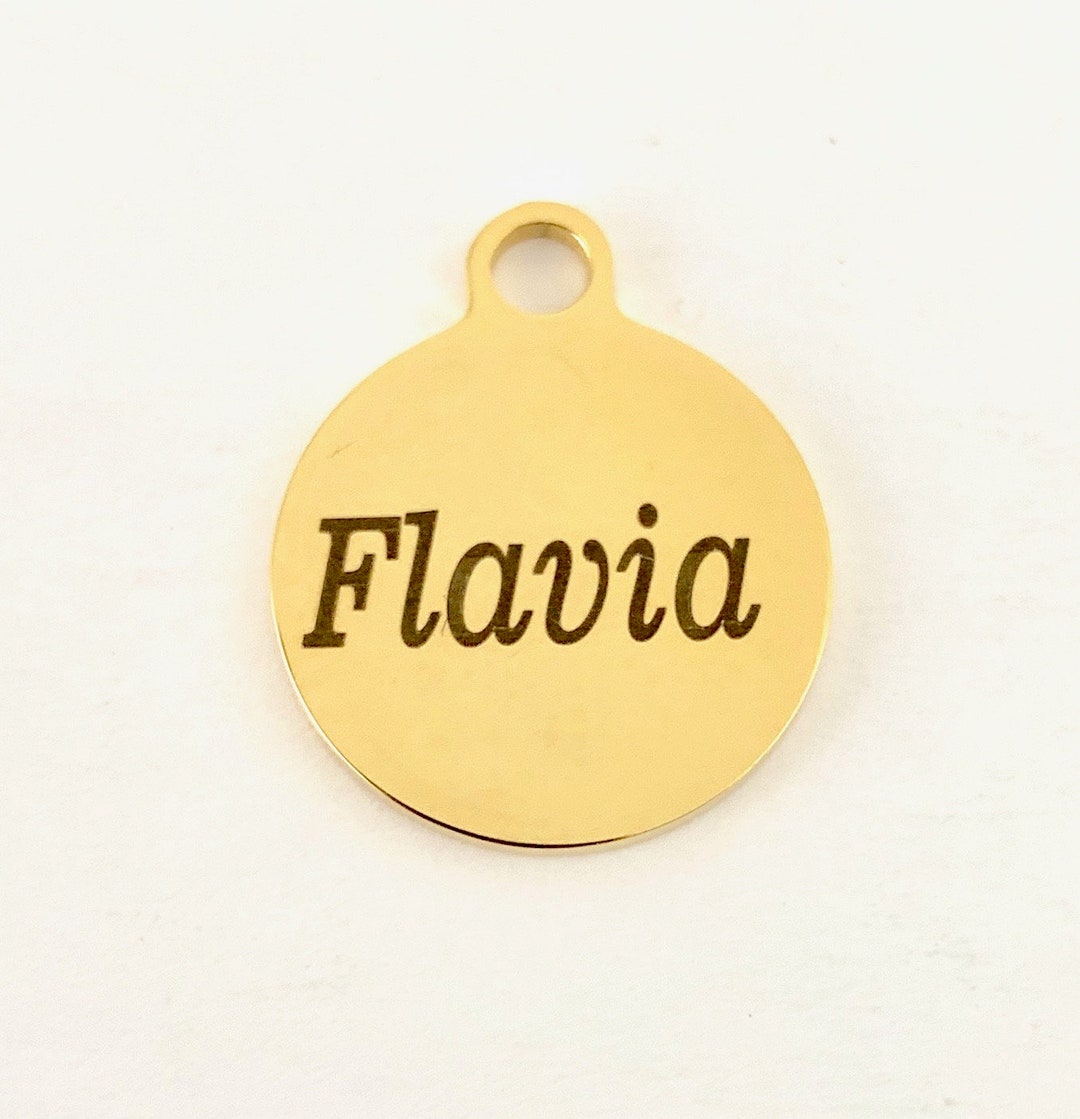 Name Charm, Laser Engraved Charm, Stainless Steel Engraved Charm, Laser