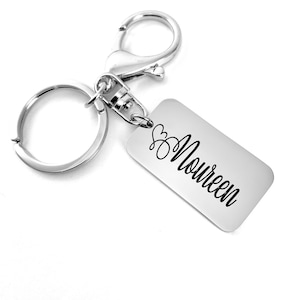Benutzerdefinierte Schlüsselkette, personalisierte Schlüsselanhänger Tags, persönliche Schlüsselanhänger, Stahl-Tag, Edelstahl-Schlüsselring, gravierte Schlüsselanhänger, Bella Charm Shop
