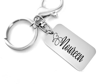 Custom Keychain, Personalized Key Chain Tags, Personal Key Chain, Steel tag, Stainless Steel Key Ring, Engraved Keychains, Bella Charm Shop