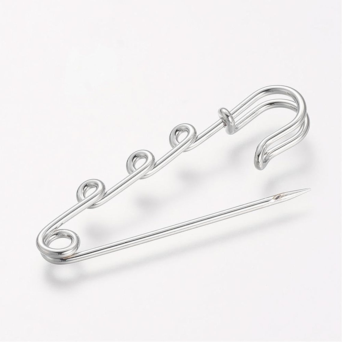 Safety Pin With Loop Charm Pin Safety Pin for Charms Etsy