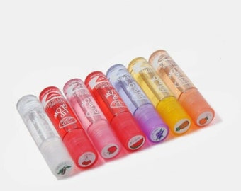 1990's Lip Glow Fruity Gloss Roll On Fruity Lip ,lip gloss, fruit flavor gloss, 6 Piece Set