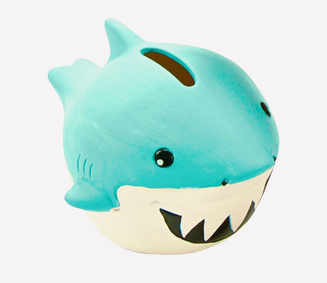 DIY Ready to Paint Ceramic Shark Money Bank Painting Kit Etsy