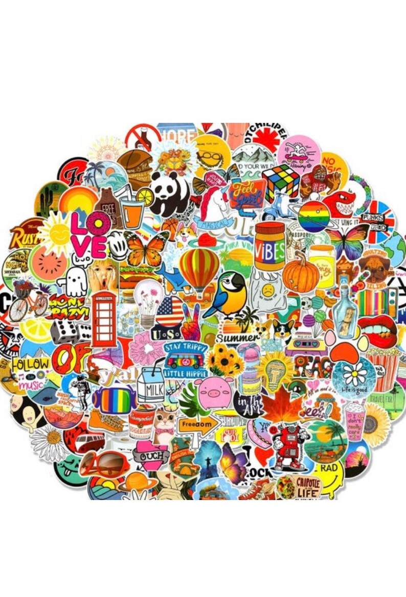 100 Random Sticker Pack Stickers Decals Vinyls for Laptop Kids Etsy