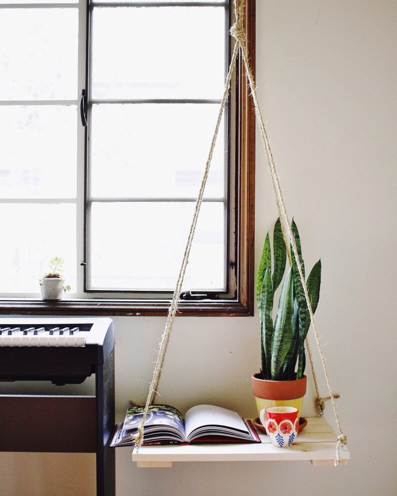 Hanging plant stand/bedside table Etsy