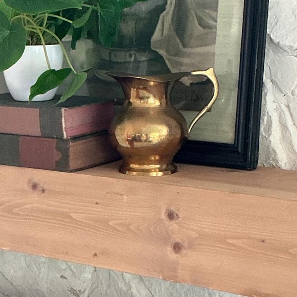 Vintage brass vase/pitcher with handle