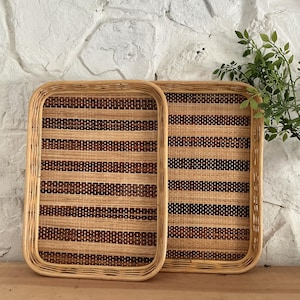 Pair of Vintage Bamboo Trays