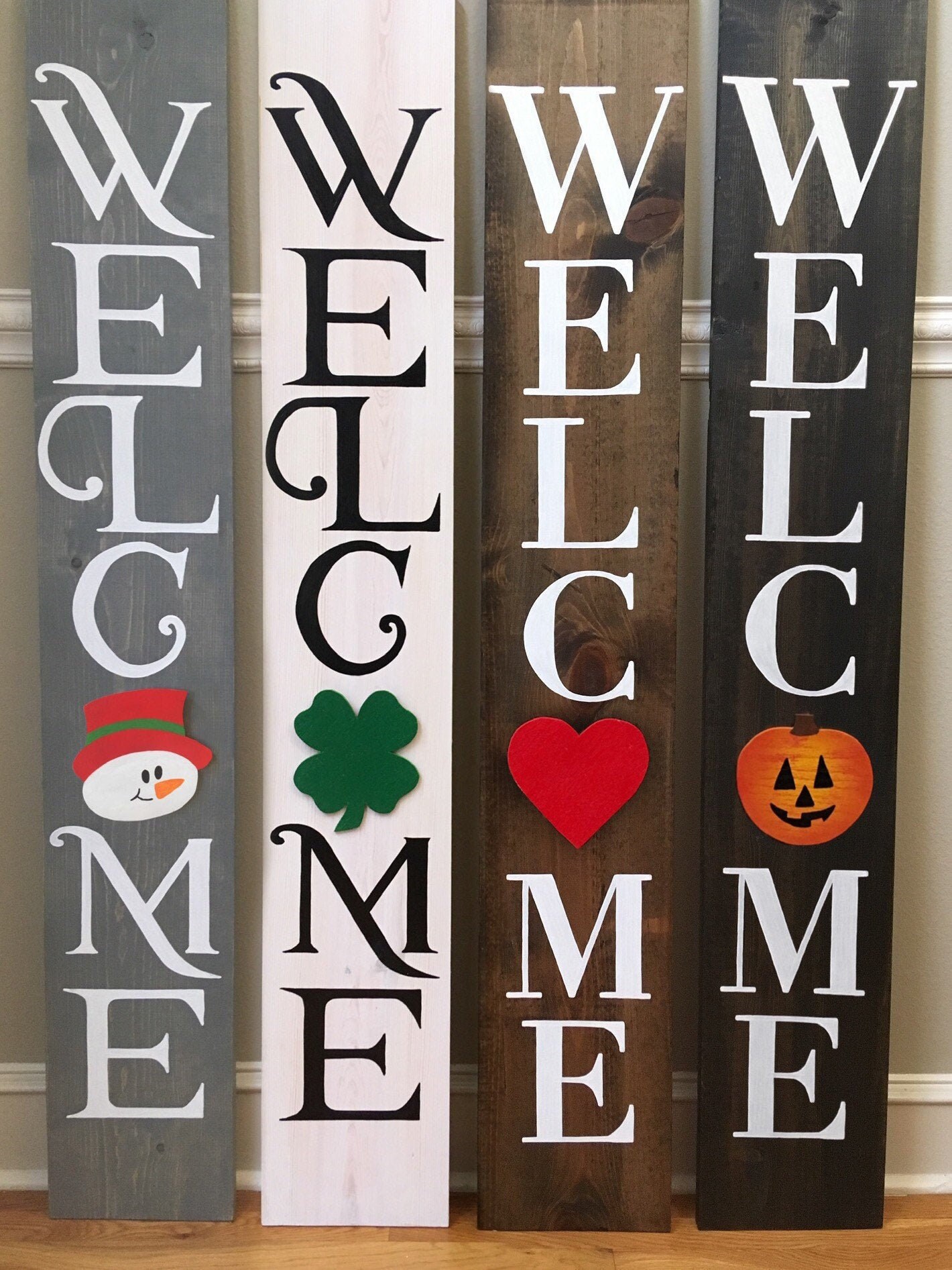 4 Foot WELCOME sign Interchangeable Holiday Pieces