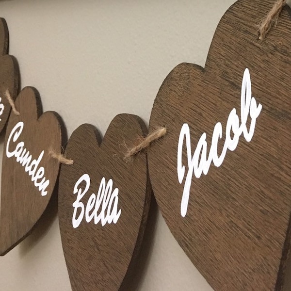 Wooden Heart Cutouts, Personalized, Grandchildren or children’s names, custom cutouts, “We Fill _’s Heart” Sign additional hearts