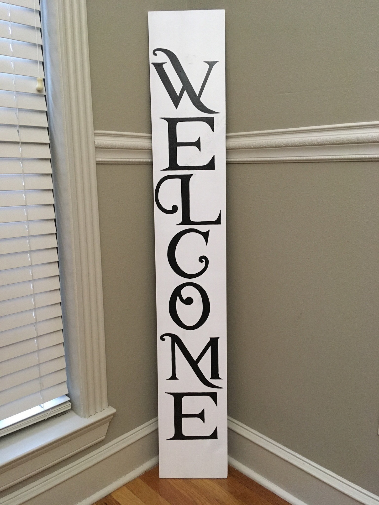Large Vertical Sign, Front Door Sign, Porch Leaner, Rustic Wood